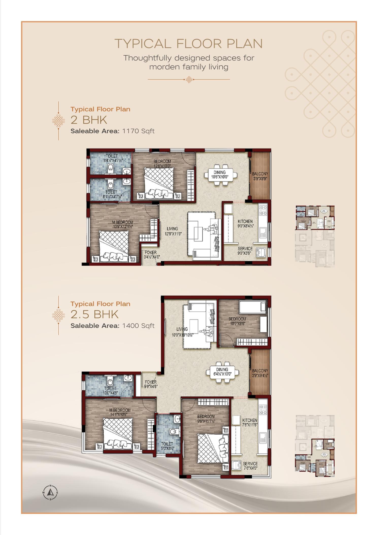 2 BHK floor plan from the project brochure
