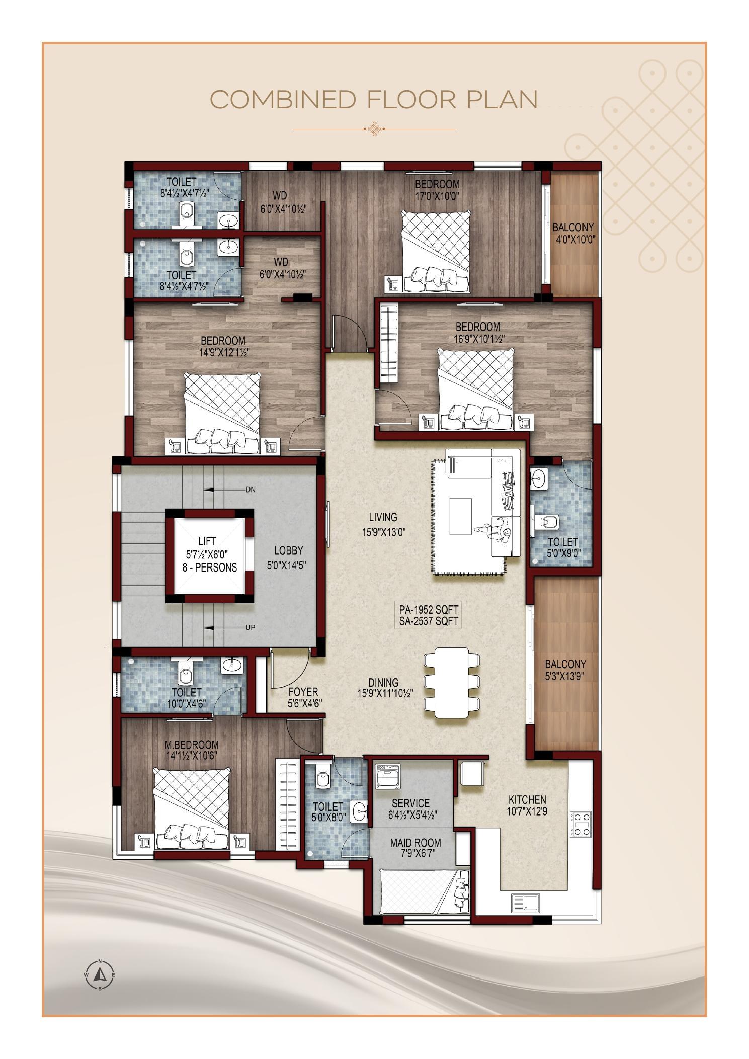 Combined floor plan